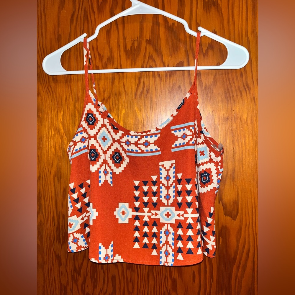 Aztec Print Crop Top